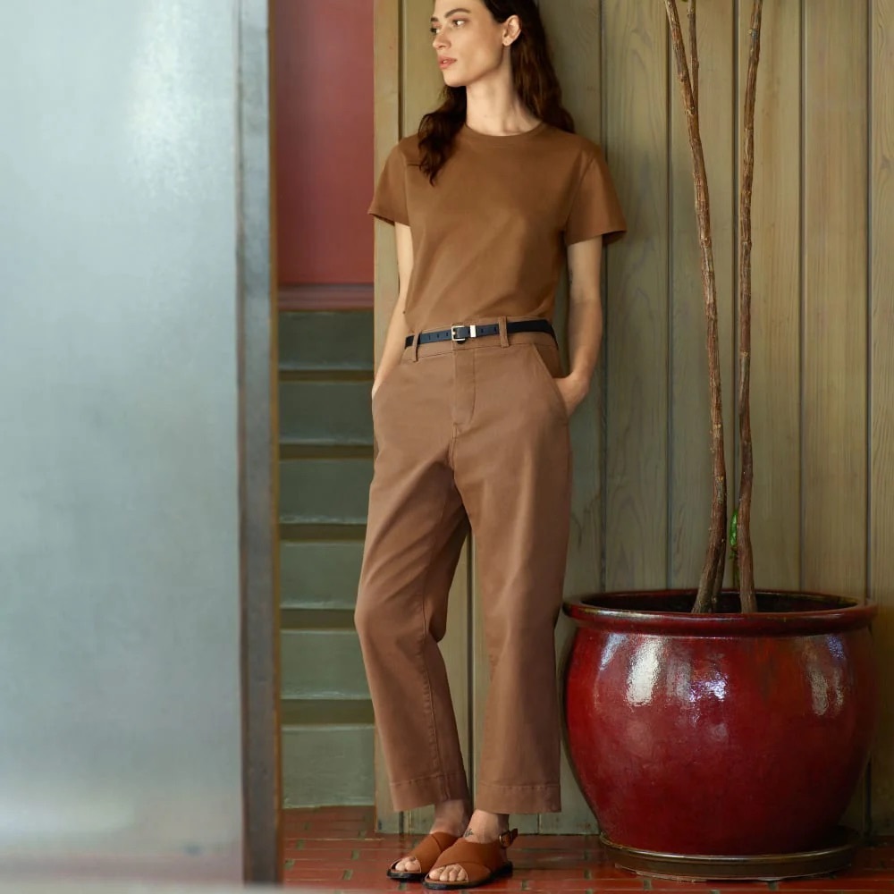 Everlane The Organic Straight Leg Pant in Toasted Coconut